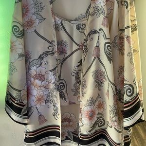 Floral kimono & tank combo
